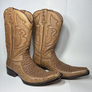 Joma Mens MEX 26 1/2 US 9 Two Tone Leather & Suede Western Cowboy Boots Brown
